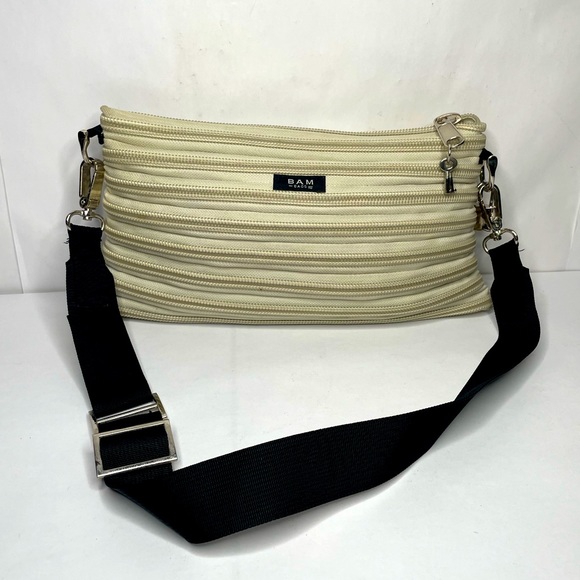 Classic BAM BAG Zip Beige Lock Key Adjustable Shoulder Bag - Picture 5 of 12